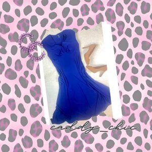 NWT Chaps Cape Grace Tea Length Dress - Dazzling Blue, Size M